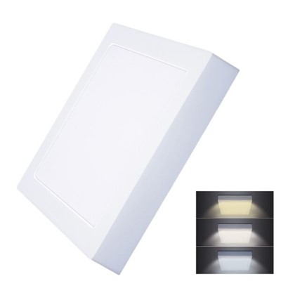 Solight/ LED mini panel CCT, přisazený, 18W, 1530lm, 3000K, 4000K, 6000K, čtvercový 
