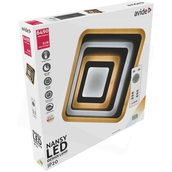 Avide/Design Oyster Nansy 82 W (41+41) - (LED stropní/nástěnné svítidlo - stropní svítidlo s dálkovým ovládáním)