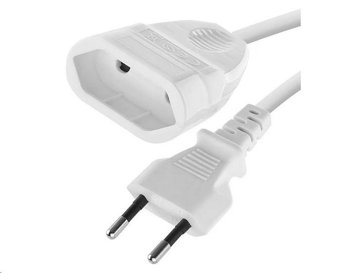 Emos/Dvoužilový pohyblivý přívod 1,5 m / 1 zásuvka / bílý / PVC / 0,75 mm2