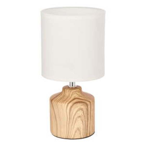 CANDELUX/ Bílá stolní lampa s textilním stínidlem (výška 28 cm) Minos