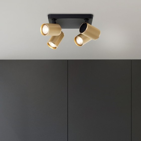 Brilliant/  Brilantní lampa Marty LED bodové svítidlo 4-žárovkové pískově černé/matně zlaté zlaté 4x GU10