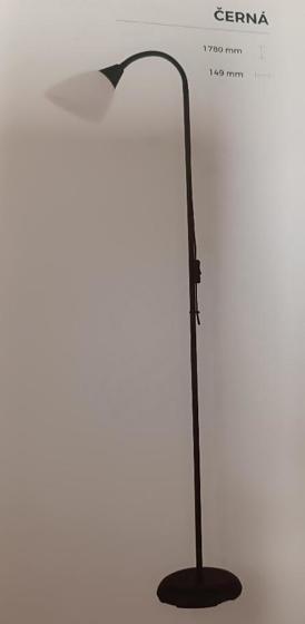 Lummax/ Stojací  lampa MEDA černá čtecí E27/60W