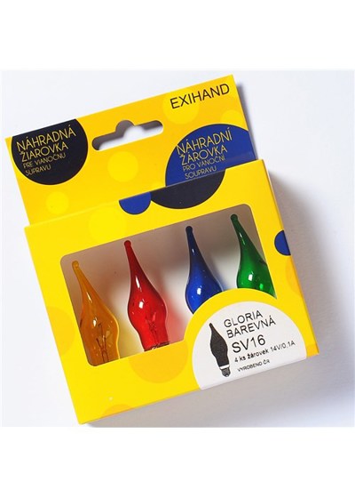 Exihand/ Blistr 4žárovky GLORIA barevná 14V/0,1A