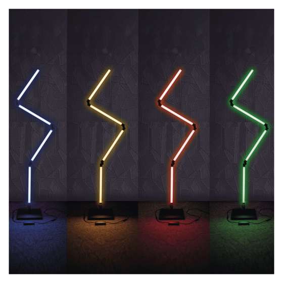 Emos/GoSmart LED stojací lampa, černá, 175 cm, teplá bílá / RGBIC WiFi