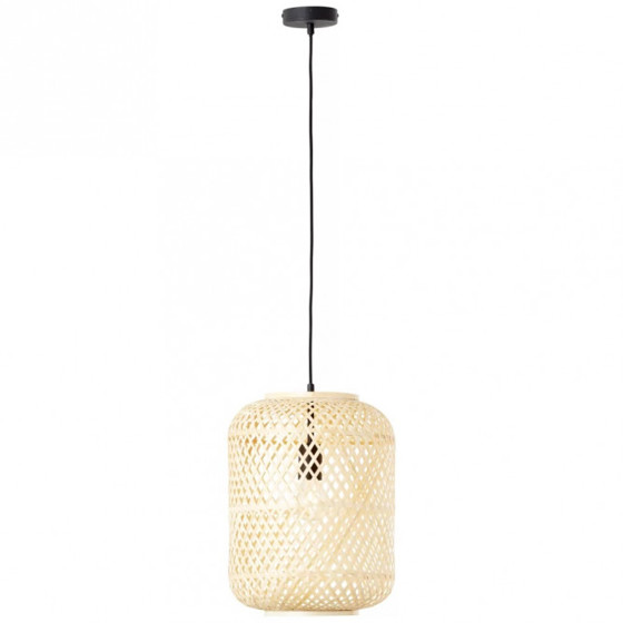Brilliant/ Závěsné svítidlo MESA černé + přírodní ratan