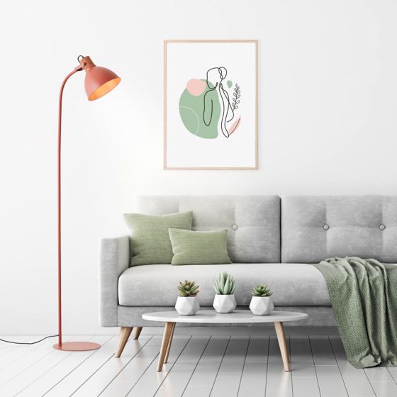 Brilliant/Stojanová lampa ERENA červená + dřevo