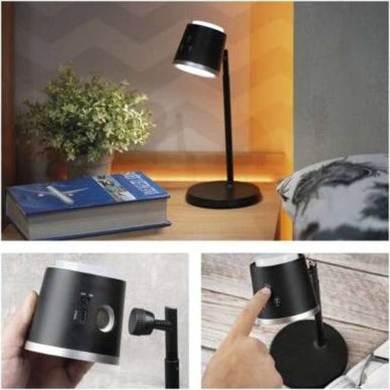 Emos/ LED stolní lampa ABBIE černá  nabíjecí  300lm  6W