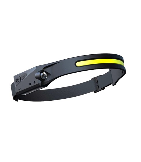 Vito / DOBÍJECÍ ČELOVÁ SVÍTILNA FLASH-7 3W/1W 6000K 300Lm/100Lm SNÍMAČ POHYBU RUKY TYP C ČERNÁ