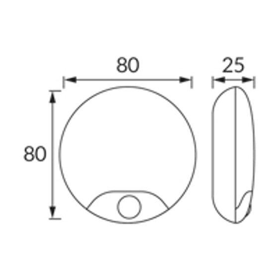 Ideus/ LED funkční svítidlo s pohybovým senzorem a USB-C, 0,45 W, 4000 K, 40 lm, ERI LED C PIR