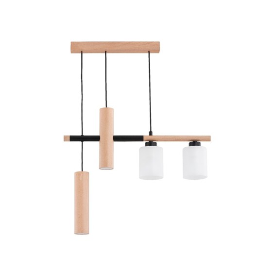 Alfa/Stropní svítidlo ALFA NIMIR dřevo 2xE27 a 2xGU10