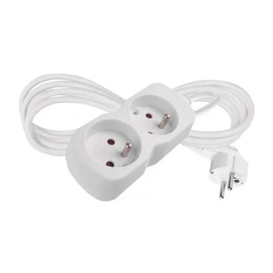 Emos/Prodlužovací kabel 2 m / 2 zásuvka / bílý / PVC / 1 mm2