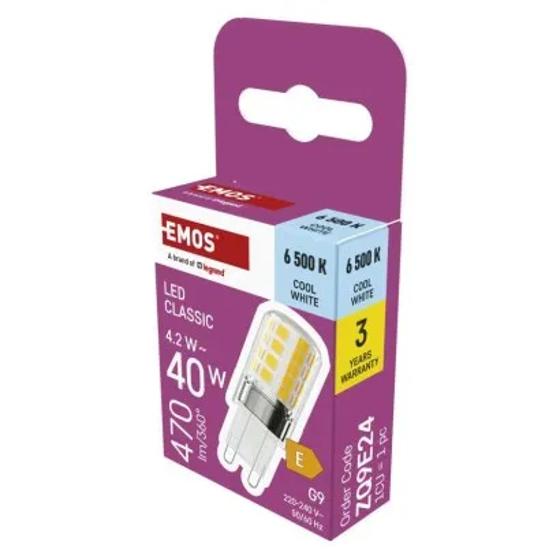 Emos/LED žárovka Classic JC / G9 / 4,2 W (40 W) / 470 lm / teplá bílá