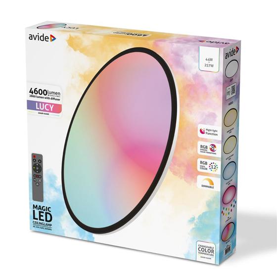 avide/ Stropní LED svítidlo Avide Lucy 44W RGBIC+CCT s dálkovým ovládáním