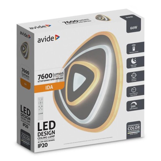 Avide/LED Design I.da 60W CCT strop. svítilna+ dálkové ovl