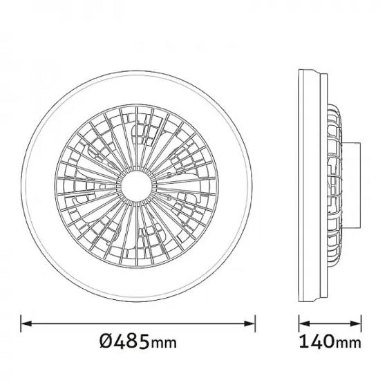 Avide/ Stropní ventilátor WHITNEY 48W černý